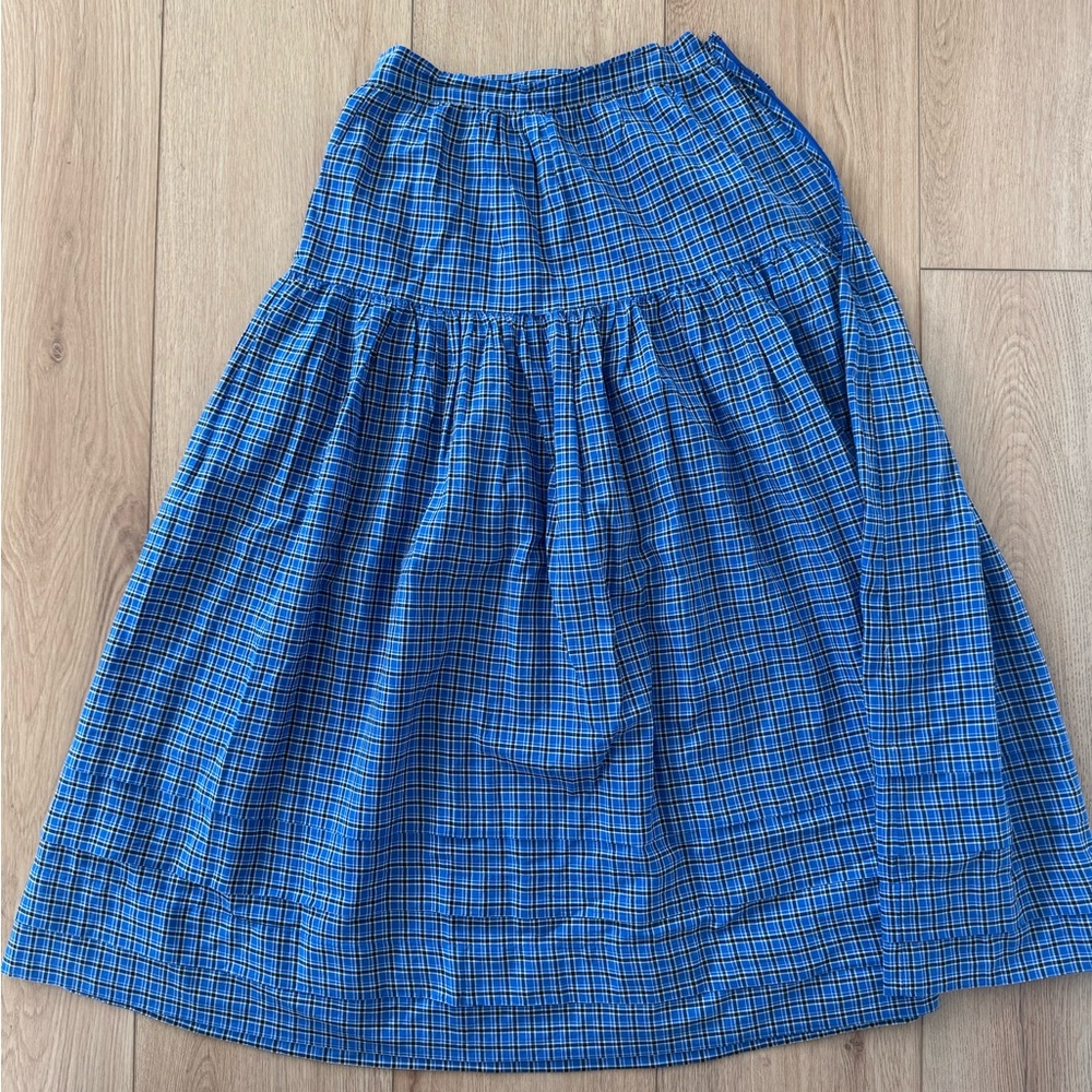 Doen Sebastian Cassis Check Midi Skirt